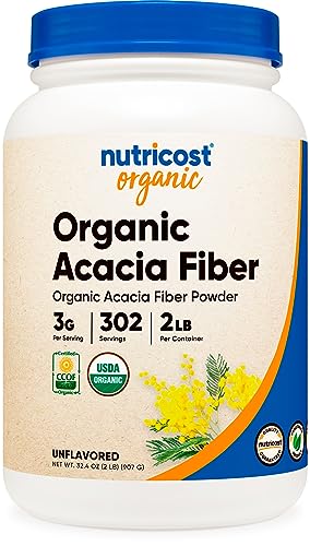 Organic Acacia Fiber Powder (2 LB) - USDA Certified Organic, Non-GMO, Gluten Free