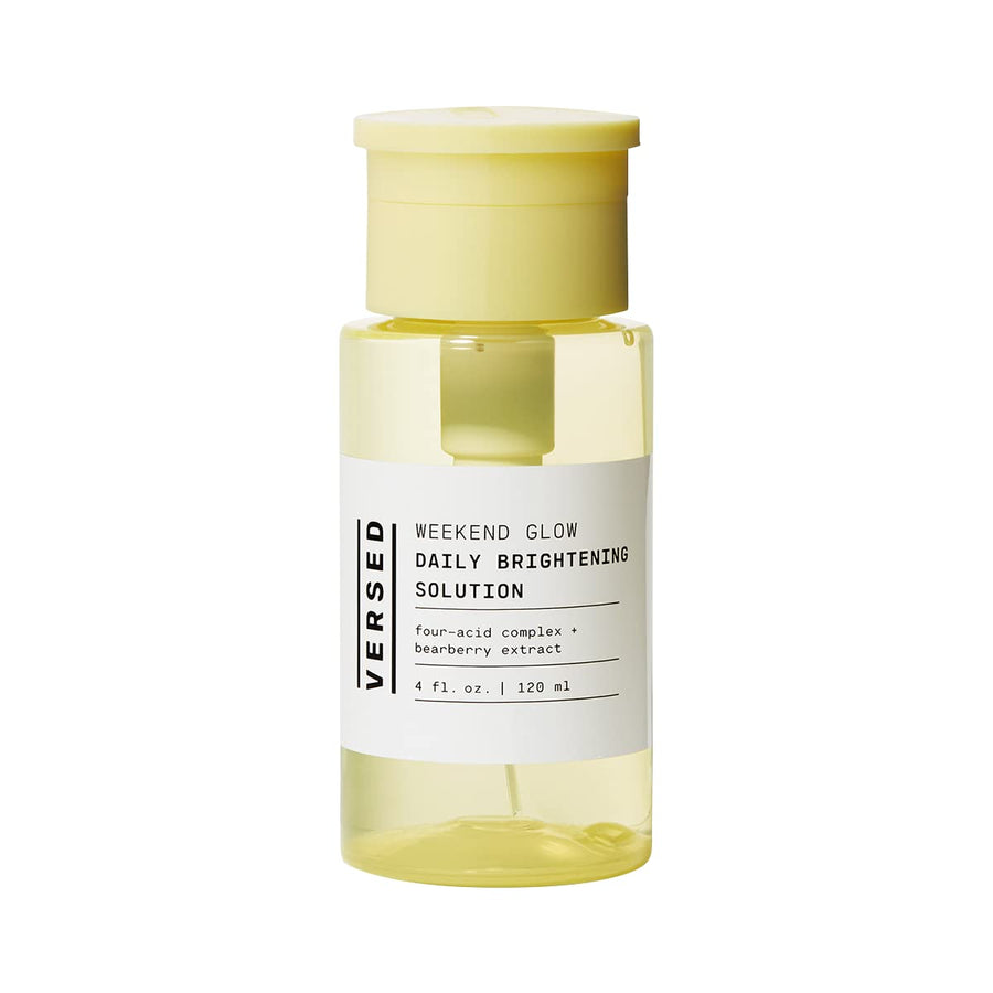 Weekend Glow Daily Brightening AHA Liquid Exfoliant - Exfoliating Treatment with Vitamin C, Azelaic Acid and AHAs - Helps Even Skin Tone and Post Blemish Spots - Vegan (4 fl oz)