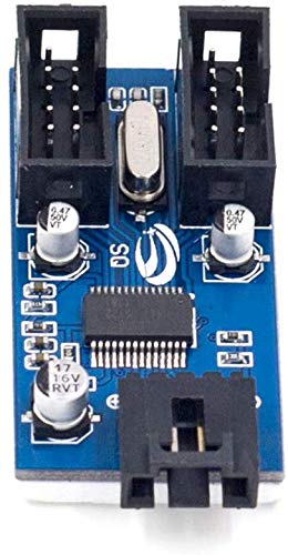 9pin USB Header Male 1 to 2 Female Extension Splitter Cable Connector Adapter (Male 1 to 2 Female)