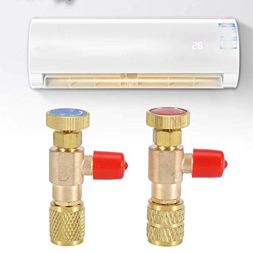 2pcs Liquid Safety R410A R22 Air Conditioning Refrigerant 1/4Safety Adapter Refrigerant Charging