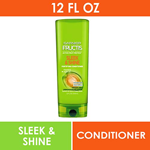 Fructis Sleek and Shine Conditioner, Frizzy, Dry, Unmanageable Hair, 12 fl; oz.