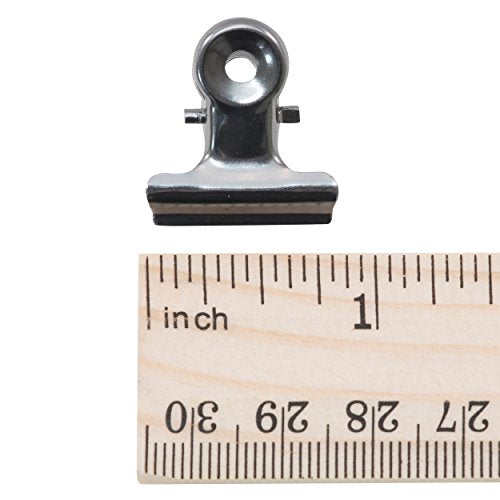 Hinge Clips, Antique Satin Nickel Finish, Pack of 15 Miniature Metal Bulldog Clips, 7/8 x 7/8 Inch, TH92692