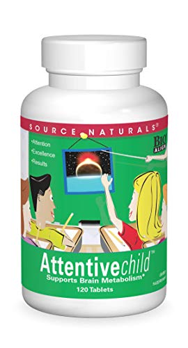 Attentive Child - Healthy Cognitive Nutrients for Active Children - Improved Focus & Attention with DMAE, Magnesium, Zinc & Grape Seed Extract - 120 Tablets