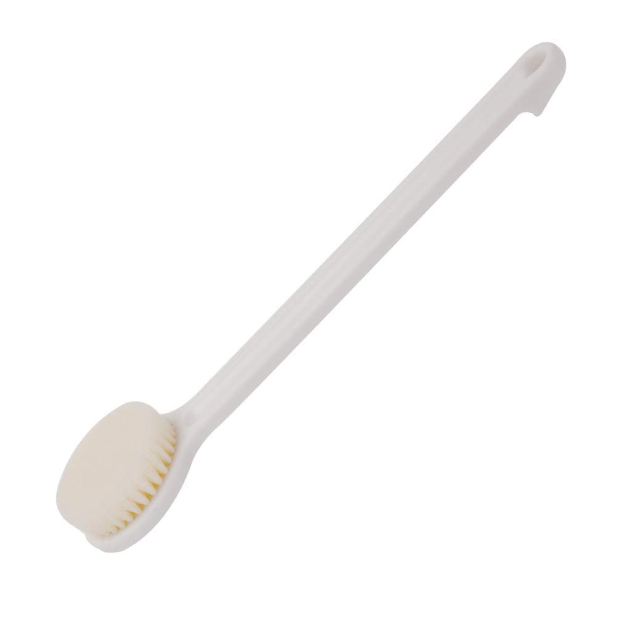 Dry and Bath Body Brush (white),with Long Handle, Exfoliating, Stimulate Blood Circulation, Improve Lymphatic System, Accelerate Metabolism