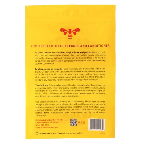 Lint-Free Application Cloth: Microfiber Cloth for Use Leather Conditioner and Leather Cleaner. Leather Care Made in The USA Since 1968