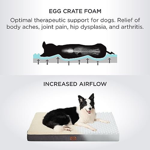 Dog Bed for Large Dogs - Orthopedic Waterproof Puppy Beds with Removable Washable Cover, Egg Crate Foam Pet Mat, Suitable for Pet Up to 65 lbs