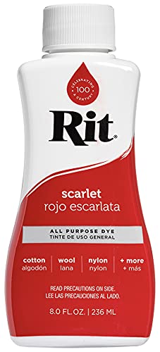 , Scarlet Liquid Fabric Dye, 8-Ounce, 1-Pack, 8 Fl oz