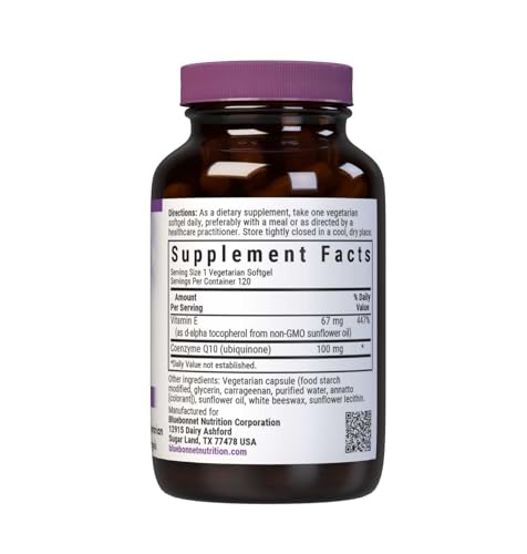 Nutrition CoQ10 100 mg, Energy Production*, Heart Health*, Non-GMO, Gluten-Free, Soy-Free, Vegetarian Friendly, 120 Vegetarian Softgels, 120 Servings