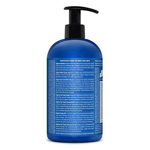 - Organic Sugar Soap (Peppermint, 24 Ounce) - Made with Organic Oils, Sugar & Shikakai Powder, 4-in-1 Uses: Hands, Body, Face & Hair, Cleanses, Moisturizes & Nourishes, Vegan