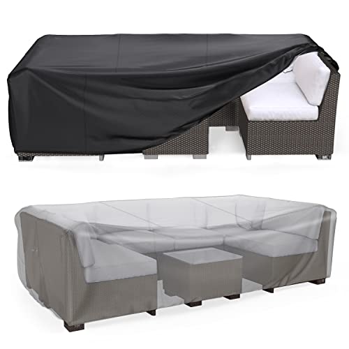 Heavy Duty Patio Furniture Covers Waterproof, Patio Furniture Outdoor Sectional Sofa Set , Patio Table and Chair Set Cover 89.7L×62.2W×28.3H
