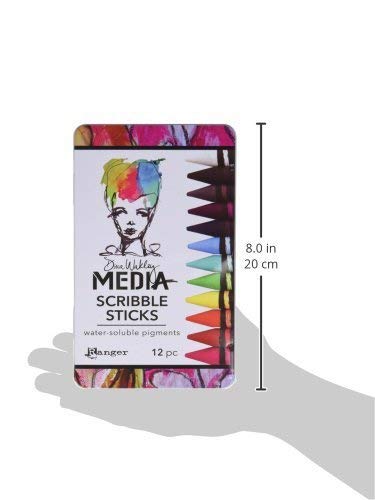 MDA54733 Dina Wakley Media Scribble Sticks 12/Pkg, 1 Count (Pack of 1)