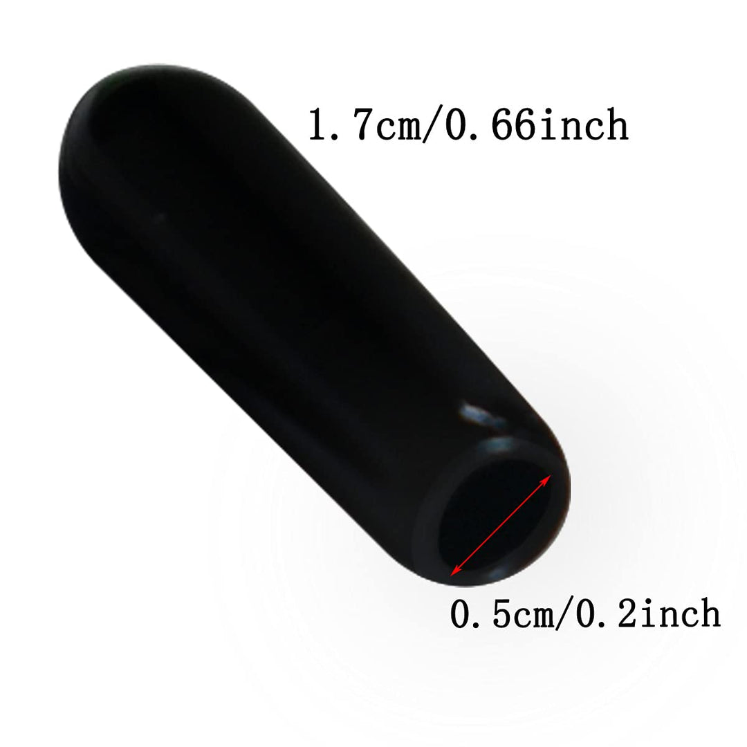 50pcs Vinyl Flexible End Caps, Rubber End Caps, Black Bolt Screw Thread Protector Safety Cover (13/64 Inch 5 mm)