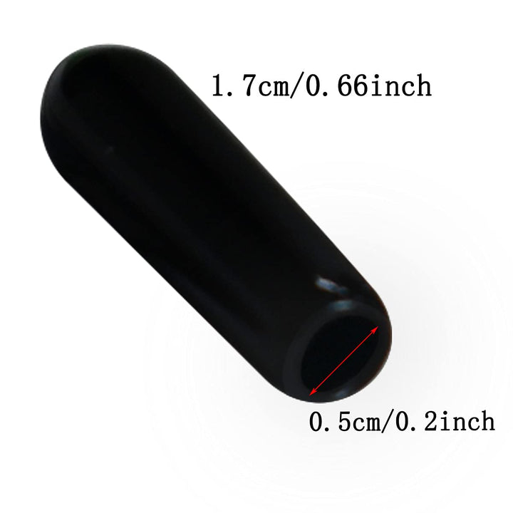 50pcs Vinyl Flexible End Caps, Rubber End Caps, Black Bolt Screw Thread Protector Safety Cover (13/64 Inch 5 mm)