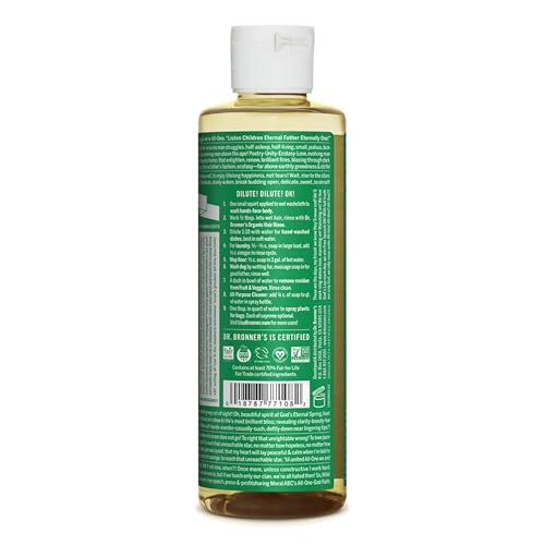 - Pure-Castile Liquid Soap (Almond, 8 ounce) - Made with Organic Oils, 18-in-1 Uses: Face, Body, Hair, Laundry, Pets and Dishes, Concentrated, Vegan, Non-GMO