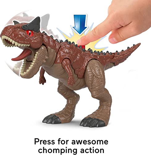 Imaginext Jurassic World Dinosaur Toy Camp Cretaceous Carnotaurus Toro & Darius Figure Set for Pretend Play Kids Ages 3+ Years