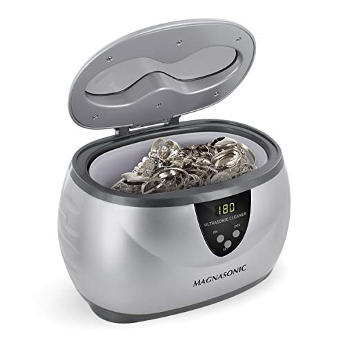 Professional Ultrasonic Jewelry Cleaner with Digital Timer and 20 oz Stainless Steel Tank for Eyeglasses, Rings, Earrings, Coins, Tools, Dentures, Hygiene Items (MGUC500)