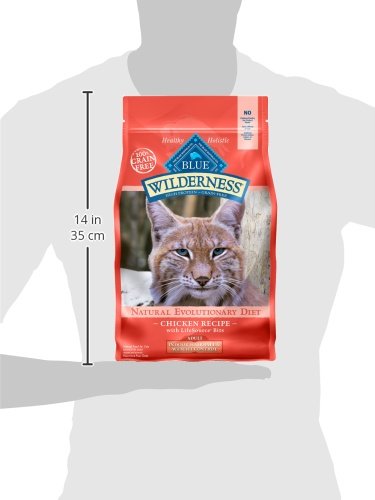Wilderness High-Protein, Grain-Free Natural Dry Food for Adult Cats, Weight and Hairball Control, Chicken, 5-lb Bag