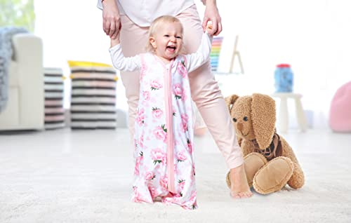 Baby Sleep Sack 6-12 Months - Baby Wearable Blanket - Breathable Cotton Sleep Sacks - 2 Pack Sleeping Bag Sack, Medium Size, 2-Way Zipper, 0.5 Tog