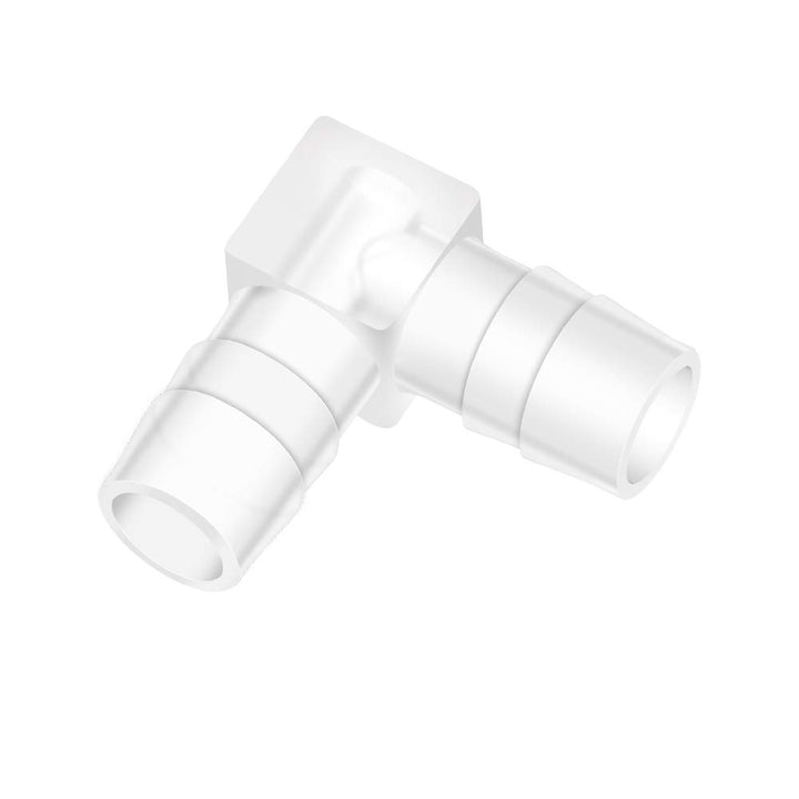 3/4 Hose Barb 90 Degree Elbow L Fitting, Plastic 2 Way Equal Barbed Joint Splicer Mender Union Adapter Hose Fitting (Pack of 2)