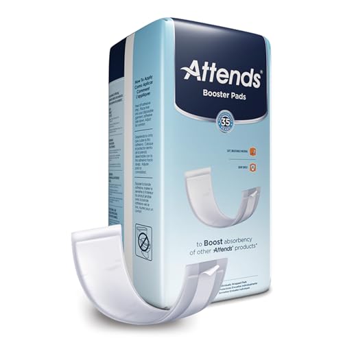 Booster Pads for Adult Incontinence designed to boost absorbency of other products, Unisex, one size, 3.5x11, 24 Count (Pack of 8)