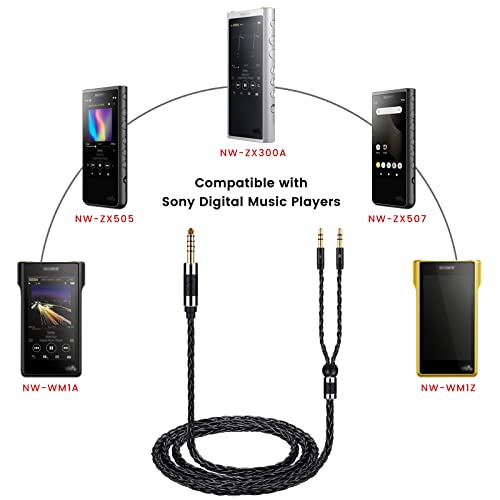 Balanced Cable Replacement for Hifiman Sundara, HE4XX, HE400SE Headphones, Dual 3.5mm to 4.4 Wire Compatible with Sony WM1A, WM1Z, NW-ZX505 Digital Music Players, 4ft