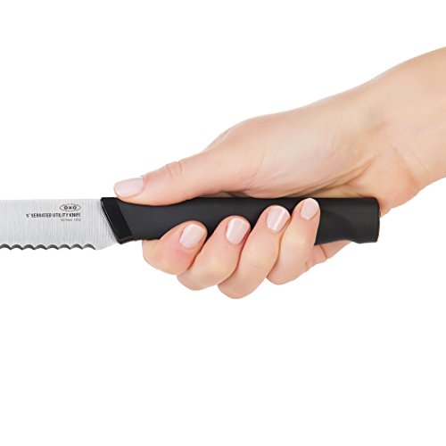 Good Grips 5-in Serrated Utility Knife,Silver/Black