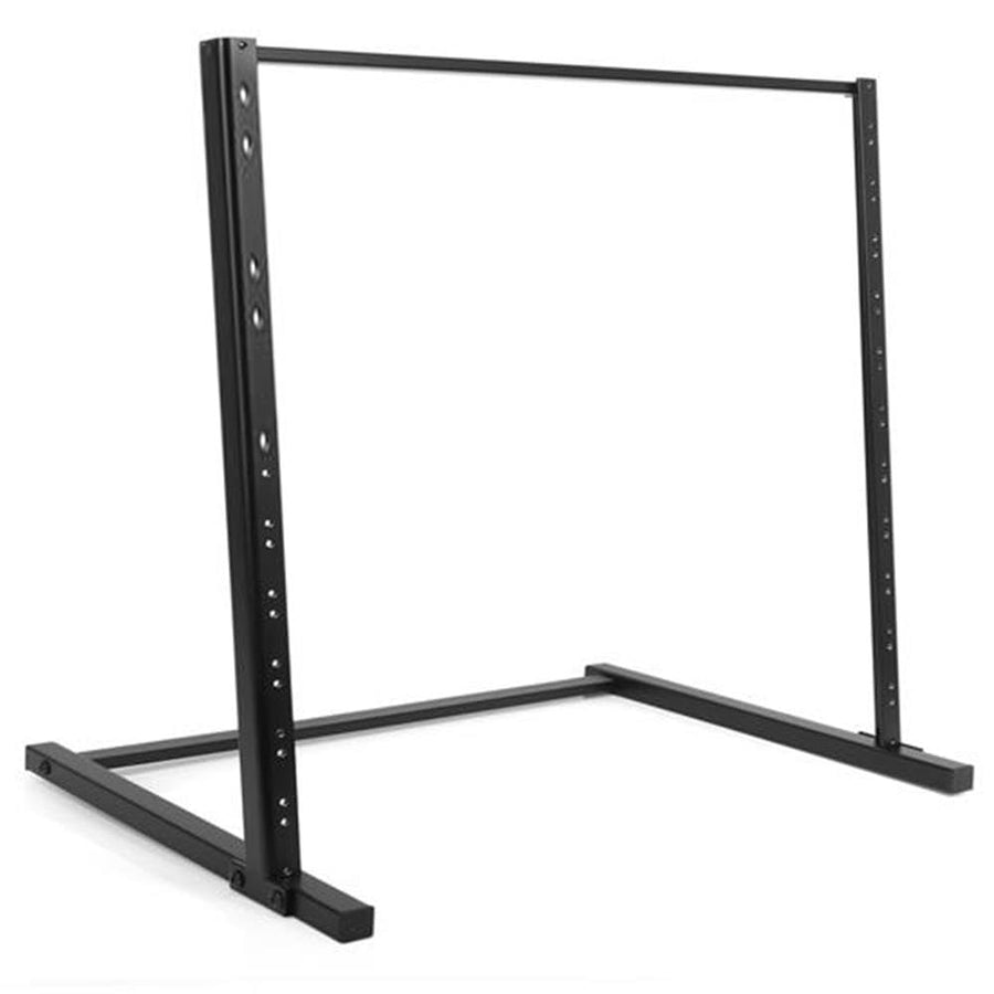 12U Open Frame Steel-19'' Floorstanding, Patch Panel Shelf Bracket, Standing Desktop Server Room Rack for Computer/AV/Media & IT Equipment, Black (PLRSTND10)