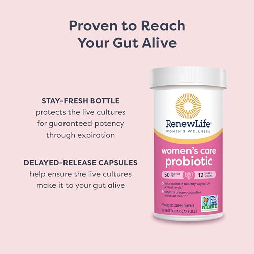 Women's Probiotic Capsules, 50 Billion CFU Guaranteed, Supports pH Balance, Vaginal, Urinary, Digestive and Immune Health(2), L. Rhamnosus GG, Dairy, Soy and Gluten-Free, 30 Count