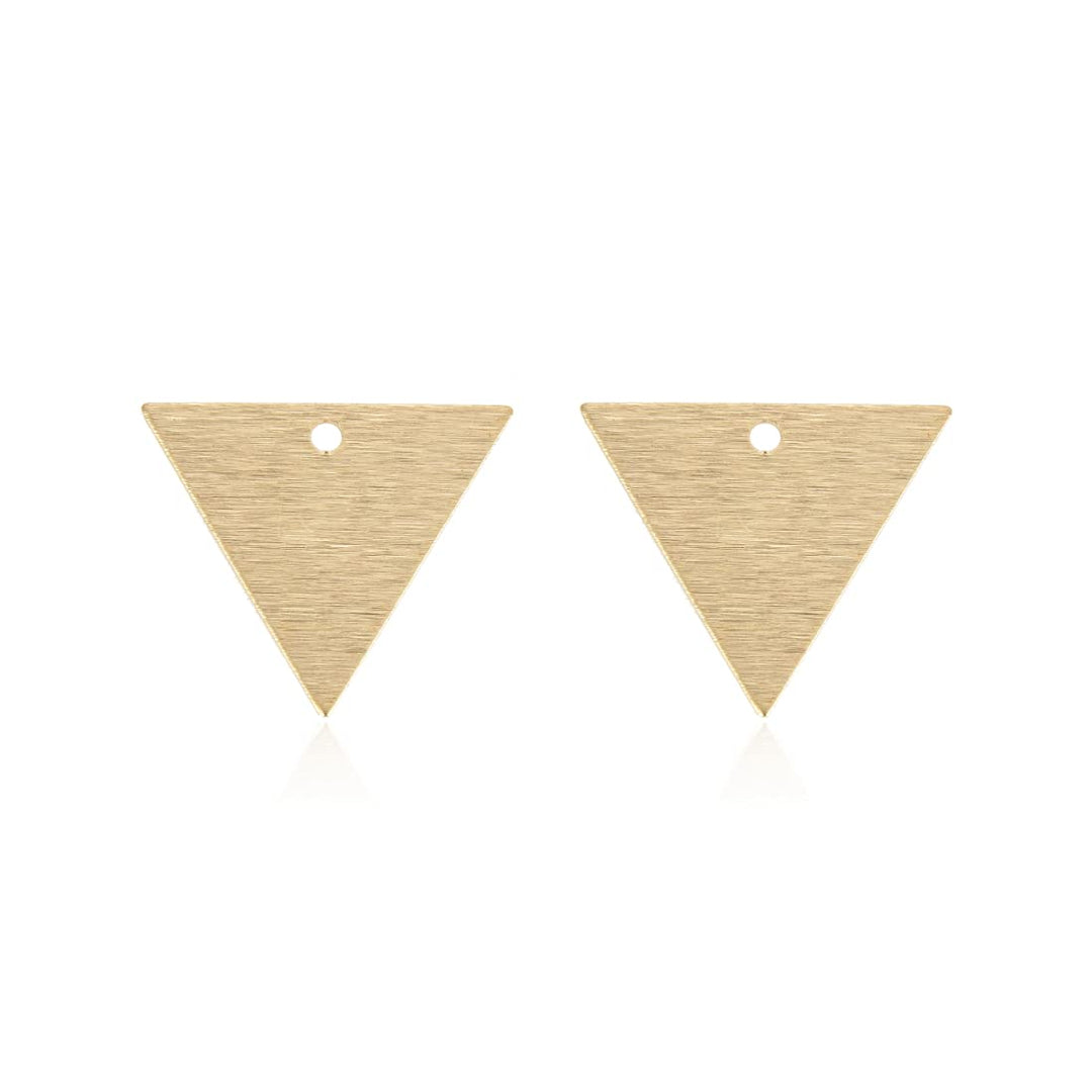 50pcs Brushed Raw Brass Triangle Geometric Component Earring Findings 18.5mm (0.73 inch) Pendant No Plated/Coated for Jewelry Craft Making CF-A7