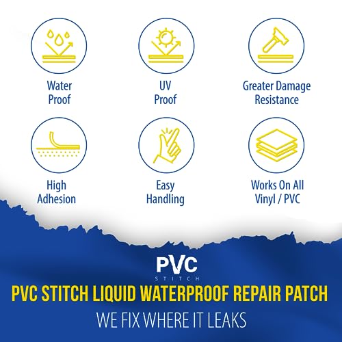 Liquid Repair Patch for Air Mattresses, Waterbeds, Glue Inflatable Boats, Rafts, ISUPs, Above-Ground Pools, Bouncy Houses, Hot Tubs, Air Tracks, Works on Blow up PVC & PU Inflatables