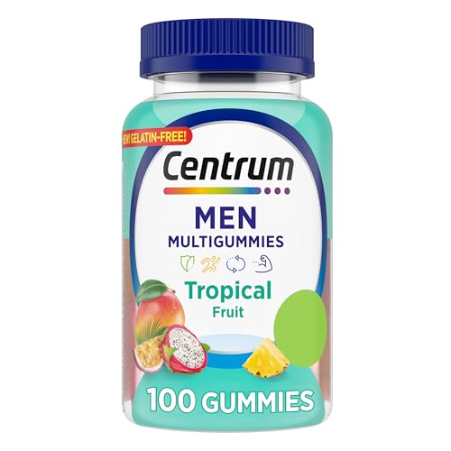 Men's Multivitamin Gummies, Tropical Fruit Flavors Made from Natural Flavors, 100 Count, 50 Day Supply