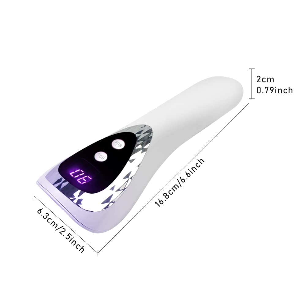 Handheld UV Light for Gel Nails, Portable Mini Nail Lamp LED Flash Nail Curing Polish Rechargeable Nail Dryer Resin Art Fast-Dry Machine 5V USB Home DIY