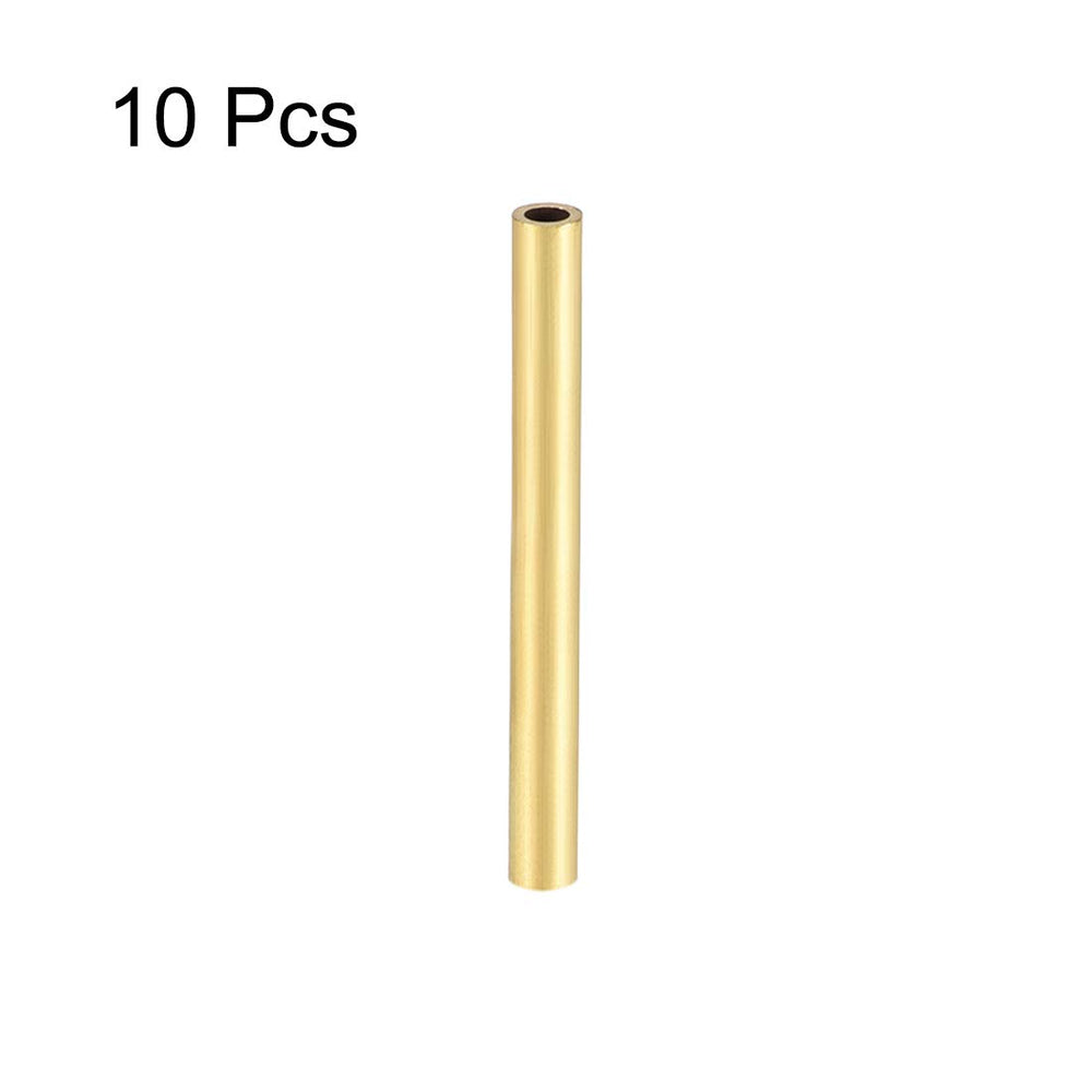 Brass Round Tube, 3mm OD 0.5mm Wall Thickness 30mm Length Seamless Pipe Tubing for DIY Crafts 10 Pcs
