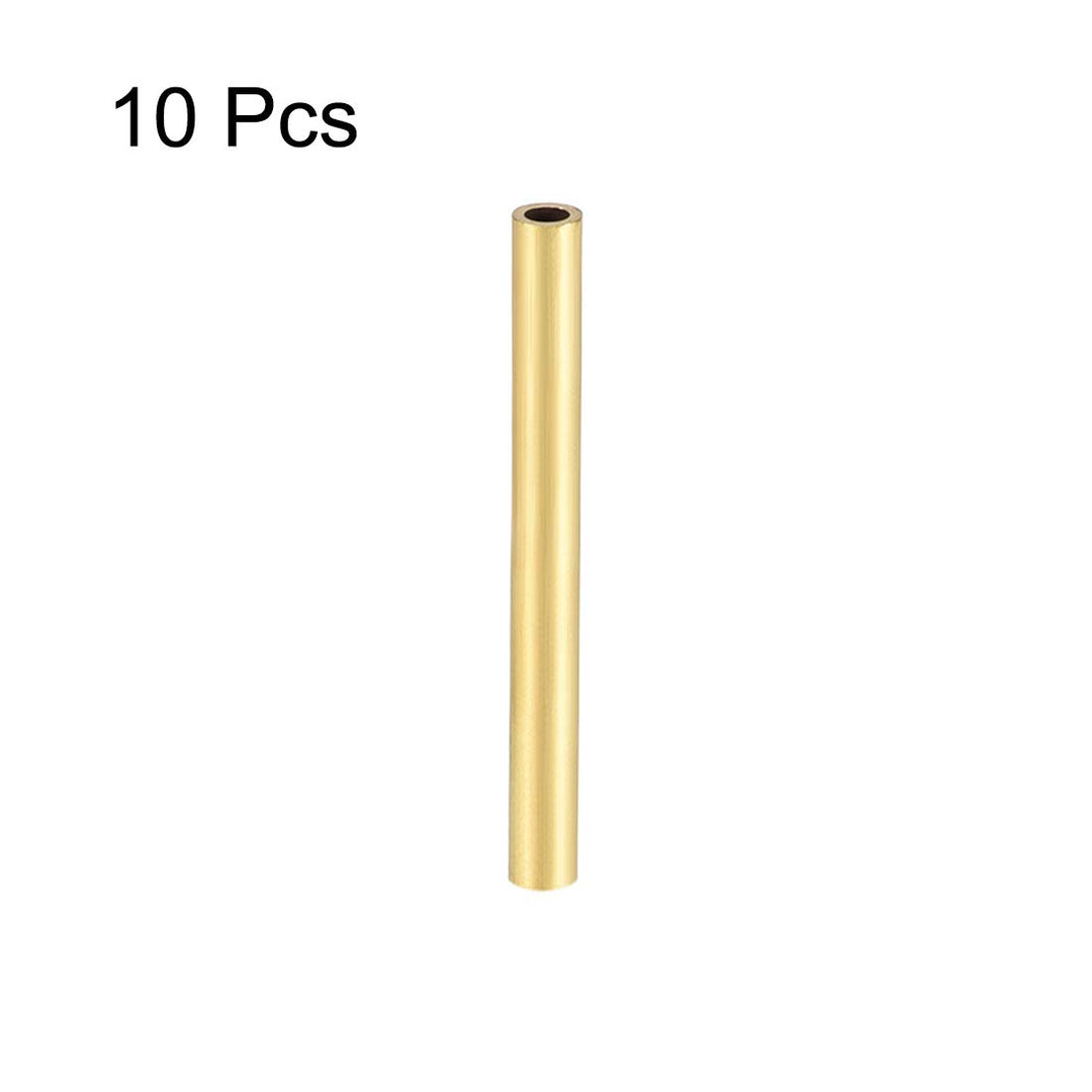 Brass Round Tube, 3mm OD 0.5mm Wall Thickness 30mm Length Seamless Pipe Tubing for DIY Crafts 10 Pcs