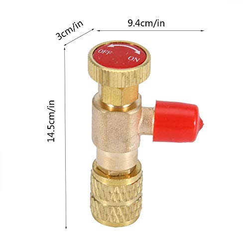 2pcs Liquid Safety R410A R22 Air Conditioning Refrigerant 1/4Safety Adapter Refrigerant Charging