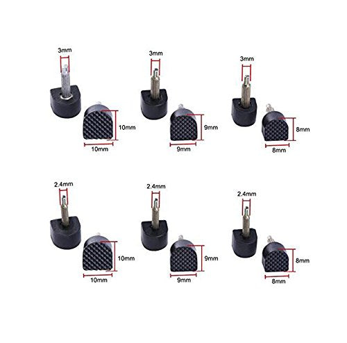 6 Pairs Black U Shaped High Heel Tips Replacement Stiletto Shoe Repair Heel Caps Cover Heel Pin Taps Dowel Lifts Replacement for Women Lady Girls Size 8mm x 8mm (Thin Pin-2.4mm)
