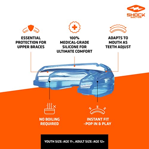 Mouth Guard for Braces for Sports, Orthodontic Mouth Guard for Braces, Upper & Lower Mouthguard, Mouth Guard for Lacrosse, Hockey, Baseball, Football, Braces Mouth Guard