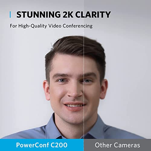 PowerConf C200 2K Webcam for PC, Webcam for Laptop, Computer Camera, with AI-Noise Canceling Microphones, Stereo Mics, Adjustable Field of View, Low-Light Correction, Built-in Privacy Cover