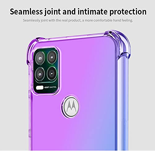 Motorola Moto G Stylus 5G (2021) Cellular Phone Case, Pink/Teal Shockproof TPU Soft Silicone
