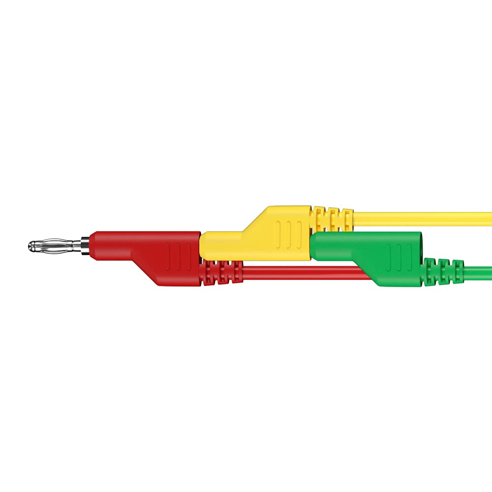 5pcs 4mm Banana Plug to Banana Plug Test Leads Stackable Soft Electrical Test Cable Line Wire 3.3ft/1m for Multimeter 1000V J.70054