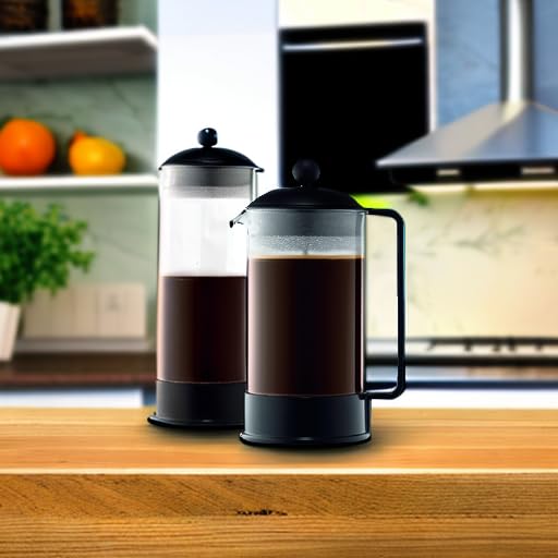34 oz Brazil French Press Coffee Maker, High-Heat Borosilicate Glass, Black - Made in Portugal