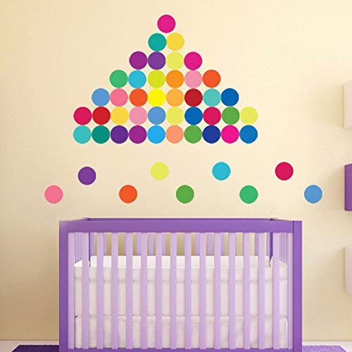 Wall Stickers for Bedroom Living Room, Polka Dot Wall Decals for Kids Boys and Girls, Multicolor 2inch (60 Circles)