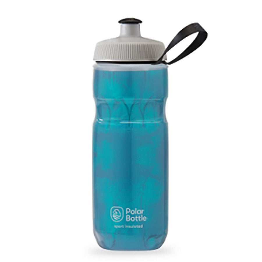 Sport Insulated Water Bottle - BPA-Free, Sport & Bike Squeeze Bottle with Handle (Fly Dye - Aquamarine, 24 oz)