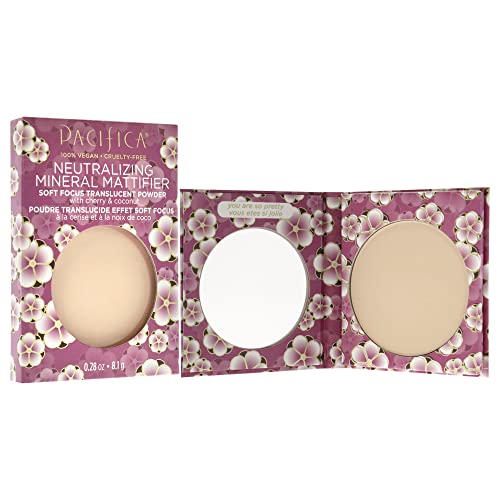 Beauty, Neutralizing Mattifier Soft Focus Translucent Setting Powder, Cherry + Coconut, Sets Face Makeup, Natural Minerals, Oil Control, Talc + Mineral Oil Free, Vegan & Cruelty Free