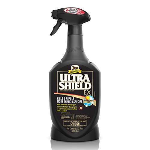 UltraShield EX 32oz Sprayer Insecticide, Kills & Repels Flies, Mosquitoes, Ticks, Fleas, Lice, Use on Horses, Dogs, Premises