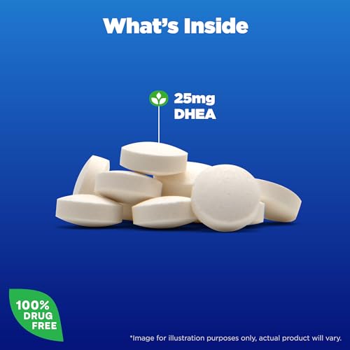 Mood & Stress DHEA 25mg, Supplement for Balance of Hormone Level, 90 Tablets, 90 Day Supply