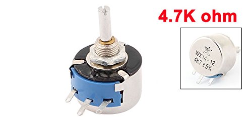 a15082600ux0074 4 mm Diameter Shaft 4.7K Ohm Single Turn Wire Wound Potentiometer, 3W