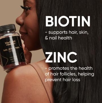 - Hair, Skin, and Nails Gummies with Biotin (6000 mcg), Zinc, Gelatin Free, Vitamin A, and Vitamin E - Gluten-Free. Made in The USA (Strawberry, 60 Count) 30 Day Supply