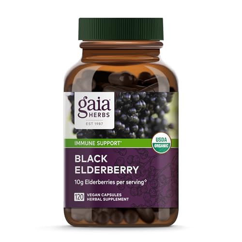 Black Elderberry - Daily Immune Support Supplement to Help Maintain Well-Being- with Black Elderberries and Acerola Fruit for Antioxidant Support - 120 Vegan Capsules (60-Day Supply)