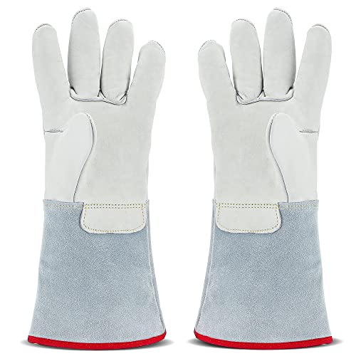 Cryogenic Gloves 14.2/36cm Long Mid-arm LN2 Protective Gloves for Liquid Nitrogen/Dry Ice/Cold Storage